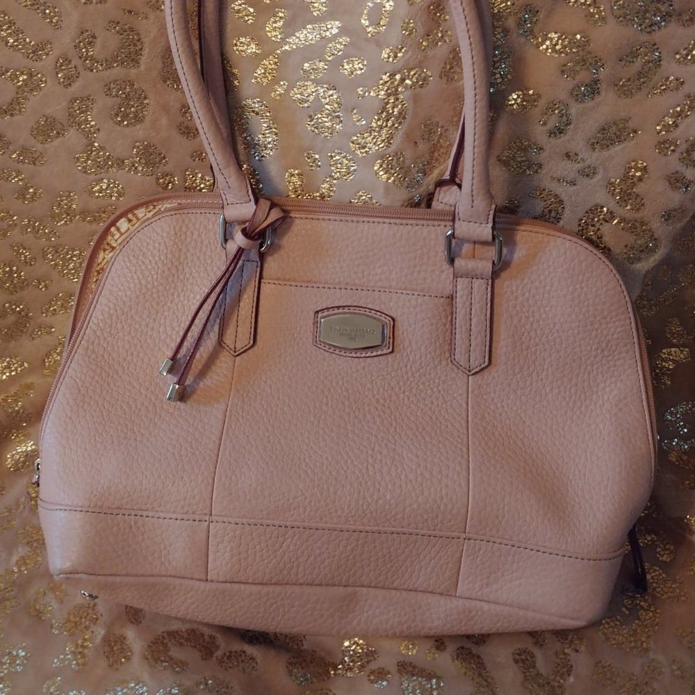 Tignanello soft leather baby pink carry all